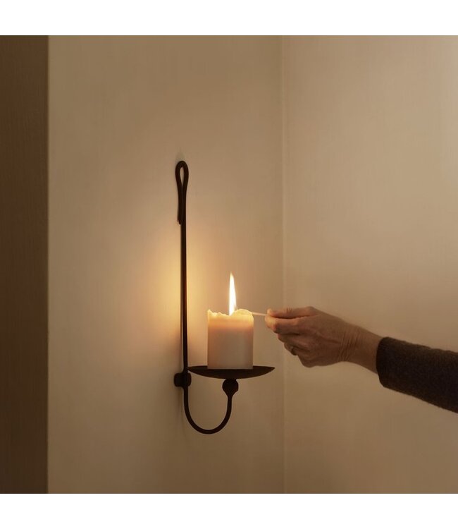 Candle holder Iron - Black H40 cm