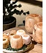 Alabaster waxinelichthouder rond - bruin M