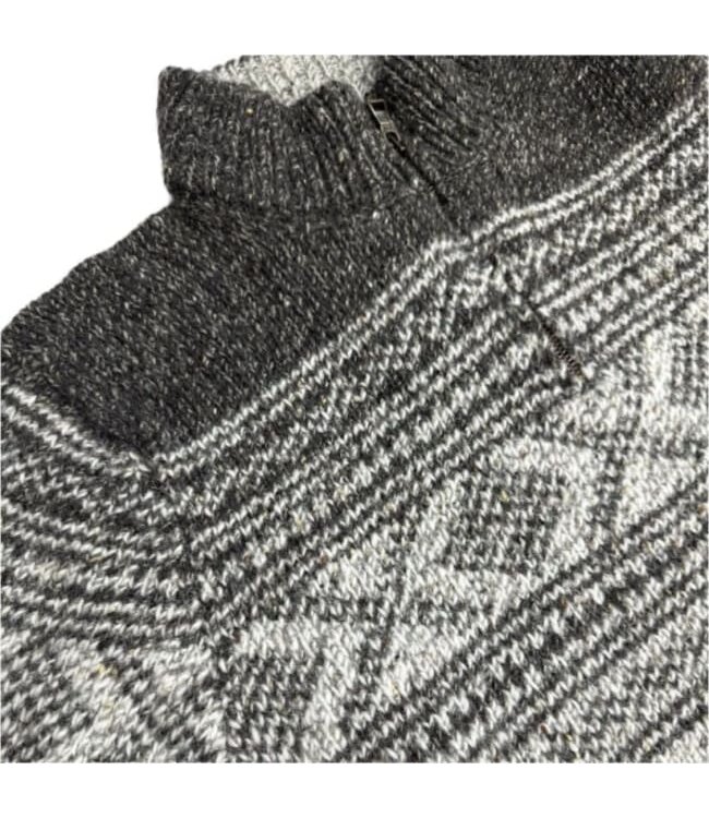 Wollen herentrui met rits - Marble