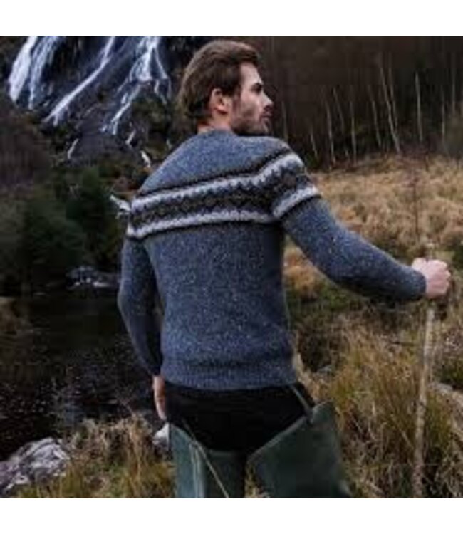 Crew neck  100% merino wollen trui - Steel Wool FL909M