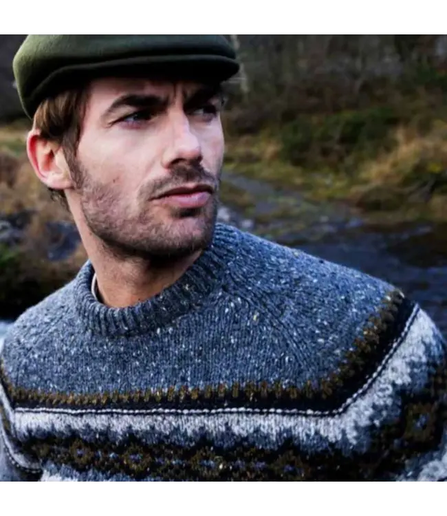 Crew neck  100% merino wollen trui - Steel Wool FL909M