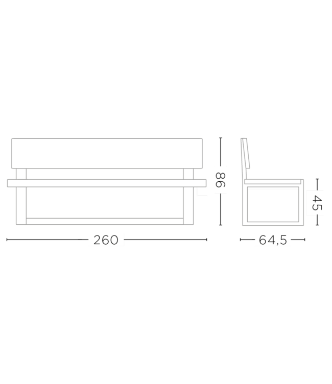 Gommaire Park Bench Oslo - Large - Teak