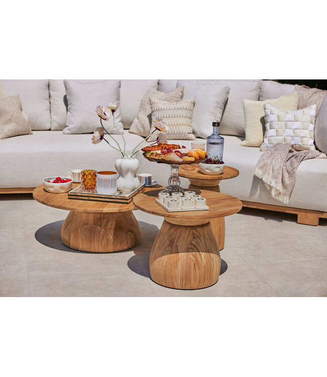 SUNS Farzi lounge table M - Ø55x41 - Natural Teak