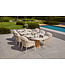 SUNS Palermo Dining Table - Dropshape 320x130 - Camel Sand / Neolith Terrazzo Light Taupe