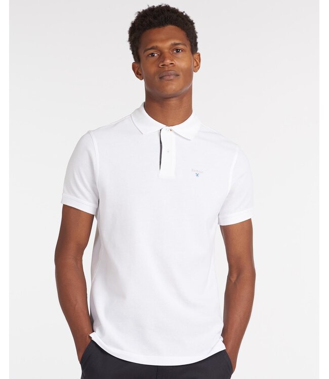 Barbour Tartan pique polo - White/Dress | MML0012-WH11
