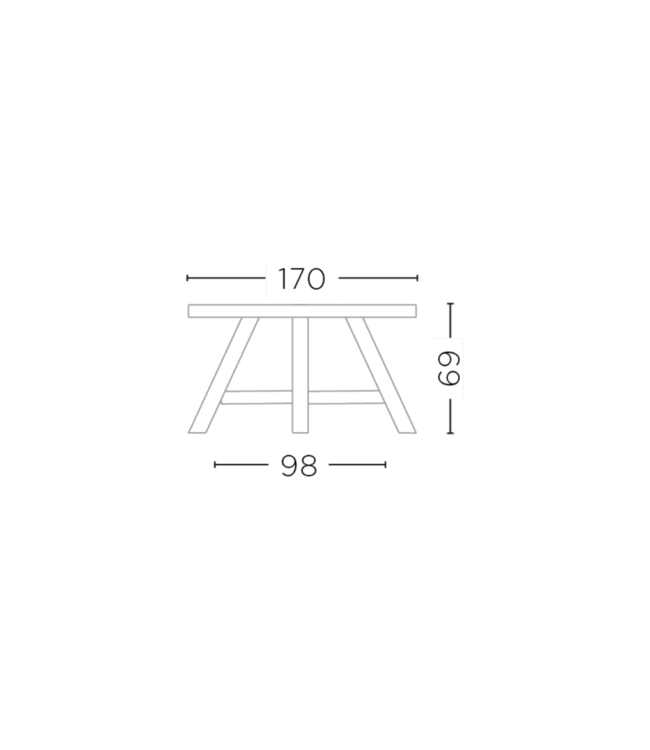 Low dining round table Faye XL