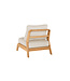 SUNS Basta low dining chair - Teak / Beachy bouclé