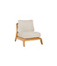 SUNS Basta low dining chair - Teak / Beachy bouclé