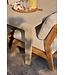SUNS Basta low dining chair - Teak / Beachy bouclé