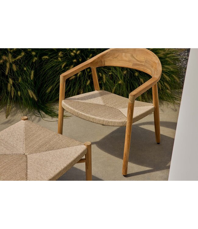 Pemba lounge chair - Teak / Natural wicker