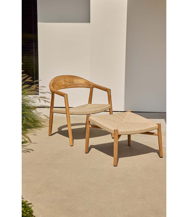 Pemba lounge chair - Teak / Natural wicker
