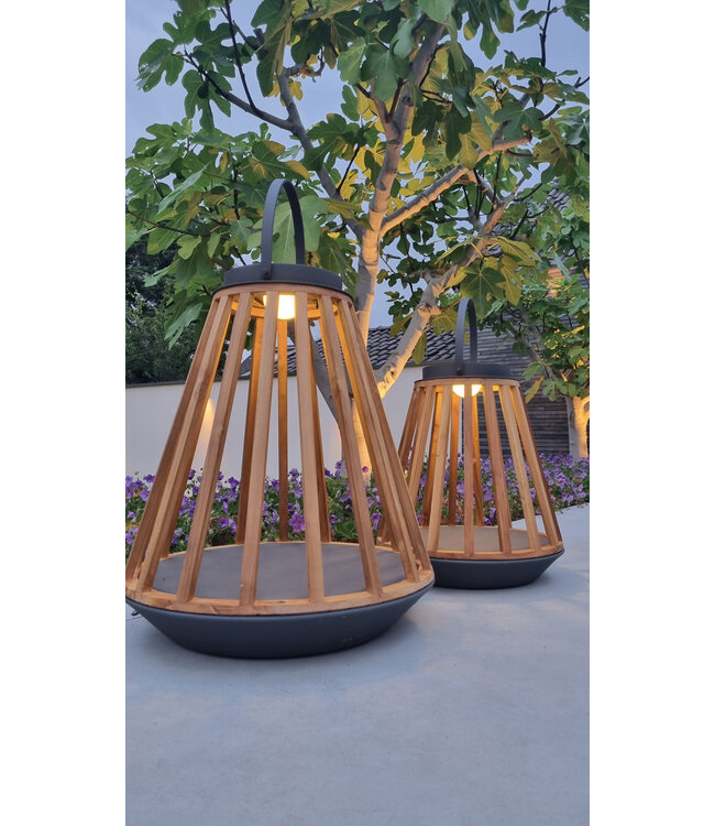 SUNS Mrs. Solar Kate M - Slate Brown / Teak - Outdoor Solarlamp