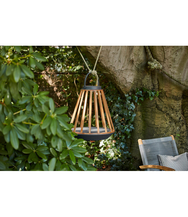 SUNS Mrs. Solar Kate M - Slate Brown / Teak - Outdoor Solarlamp