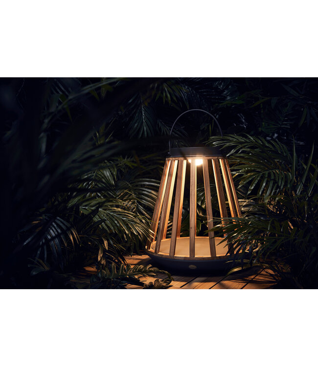 SUNS Mrs. Solar Kate S - Slate Brown / Teak - Outdoor Solarlamp