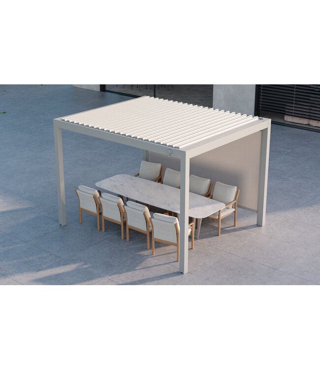 SUNS Gazebo Luxe - Basismodule Manueel - 395x365x250 - Camel sand