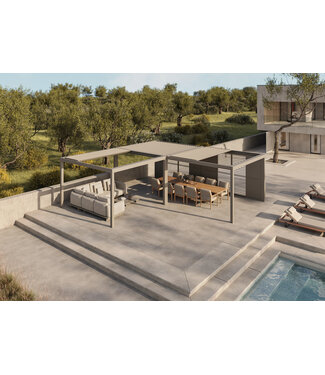 SUNS Gazebo Luxe - Extensie Manueel - 383x365x250 - Camel sand