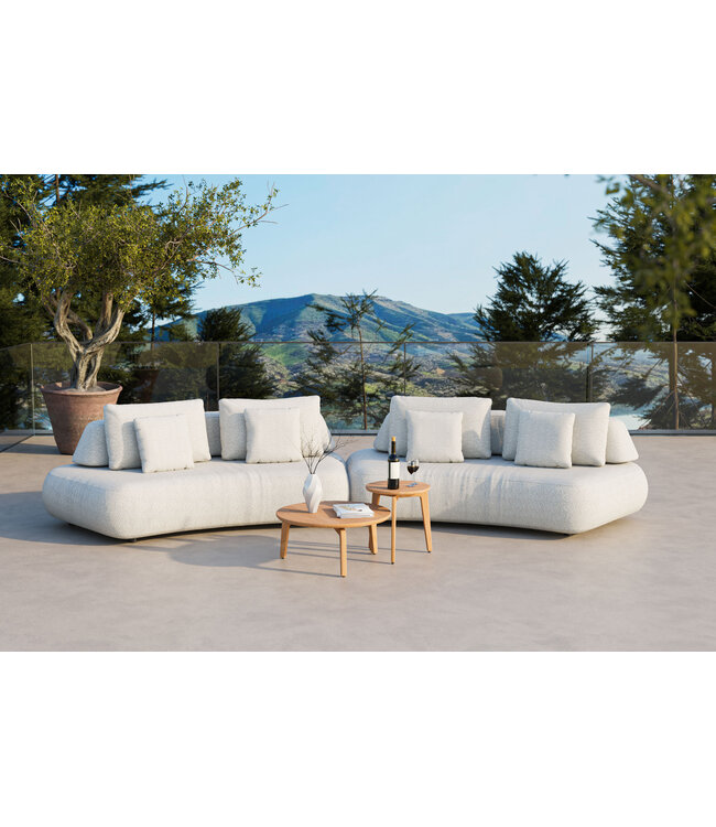 Blocchi 2-seater Moon Right - White Grey Bouclé