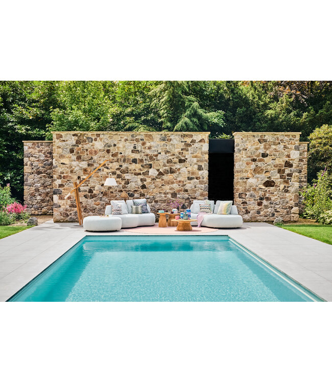 Blocchi 2-seater Moon Right - White Grey Bouclé