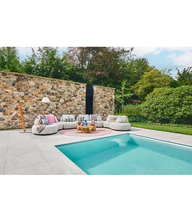 SUNS Blocchi 2-seater Moon Left - White Grey Bouclé