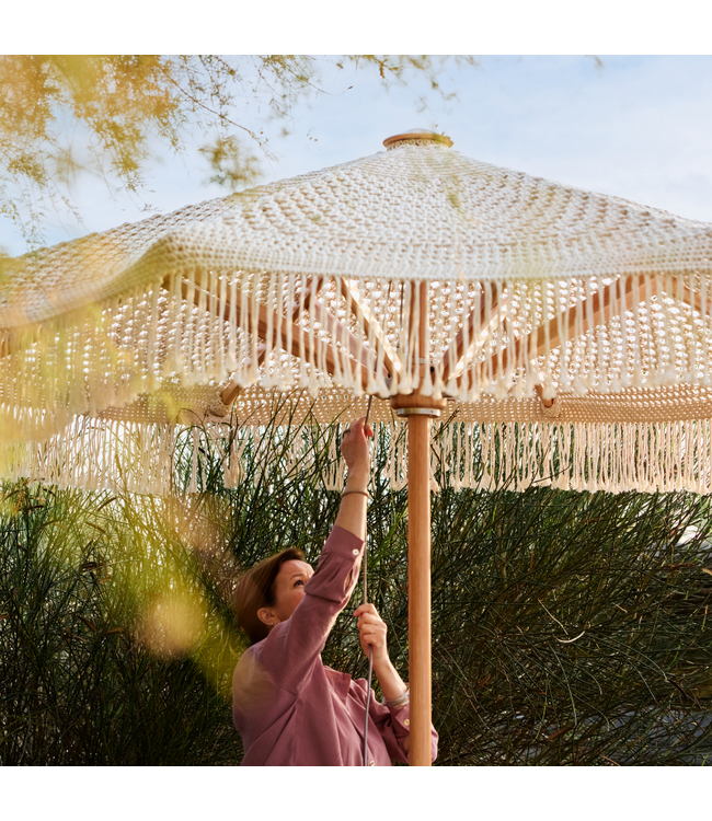 Macramé Parasol - Sand Eucalyptus - Ø250