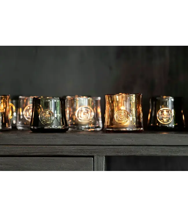 Gommaire T-light holder Nelly - Olive glass