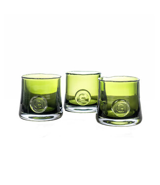 Gommaire Organic Living T-light holder Nelly - Olive glass