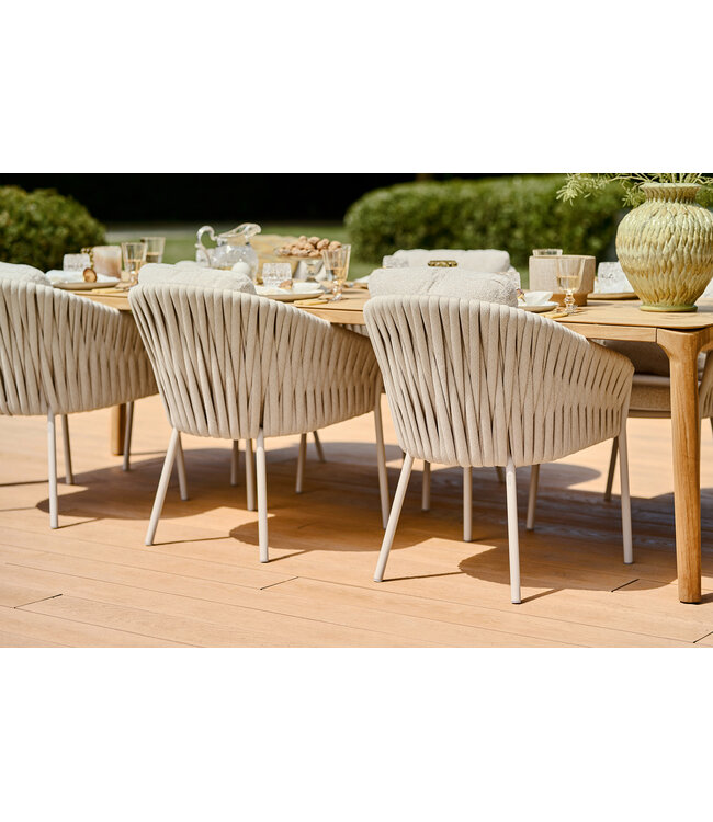 SUNS Nappa dining chair - Bronze / Clouded rope / Pebble desert bouclé