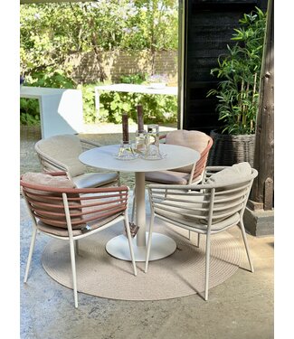 Royal Botania Butler tafel + 4x Archy dining chair + cushions