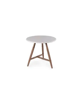 Gommaire Organic Living Low Dining Bistro Round Table Faye - Concrete top/EMAS Brown