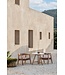 Gommaire Low Dining Bistro Round Table Faye - Concrete top/EMAS Brown