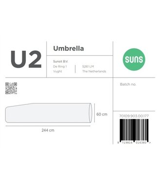 SUNS SUNS Cover U2 - Parasolhoes 3x3