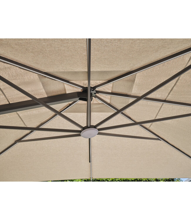 SUNS Novara parasol 400x300 met LED - MRG/Charcoal Black