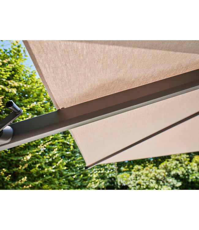 SUNS Novara parasol 400x400 met LED - MRG/Charcoal Black