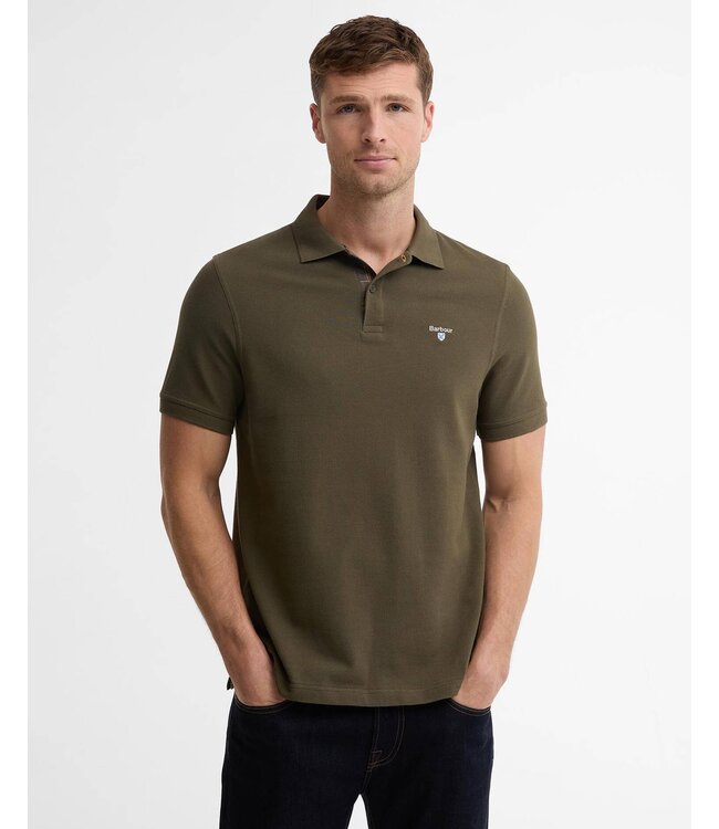 Barbour Lightweight Sports Polo – Bleached Olive | MML1367-OL31