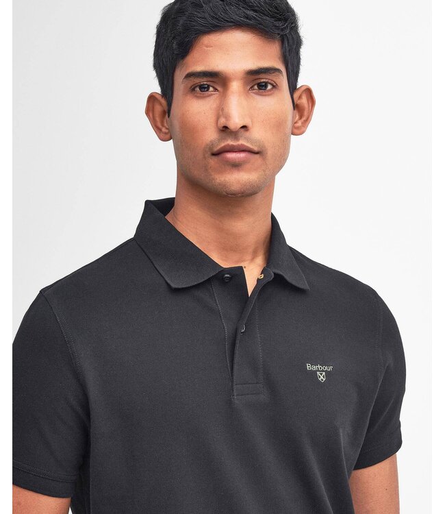 Barbour Lightweight Sports Polo - Black | MML1367-BK31