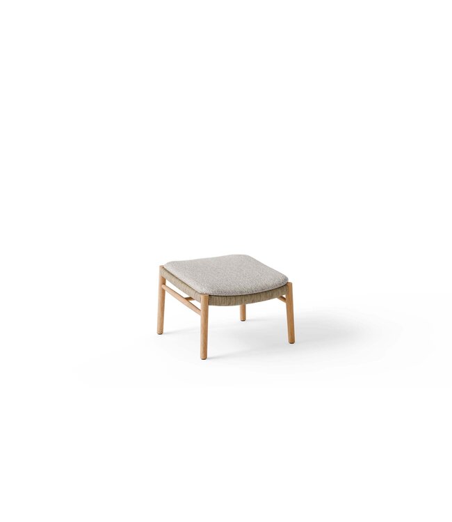 SUNS Pemba footrest/hocker - Teak / Natural wicker