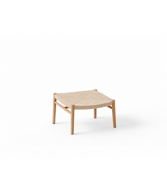 SUNS Pemba footrest/hocker - Teak / Natural wicker