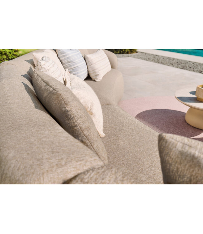 SUNS Venosa 2,5 seater bench - right - Pebble Desert Bouclé