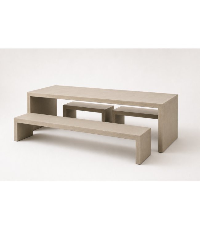 Net-Echt van Beton | Brutus Classic bench 350 cm - CLAY