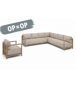 Gommaire Organic Living Mieke hoekbank + 1-seater | KTEXTOUT BLU02