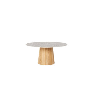 SUNS Sorolo dining table Ø140 - Teak / Neolith stone grey