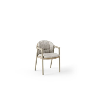SUNS Showroommodellen Pemba Dining Chair + kussens 2x - Champagne / Seashell Bouclé