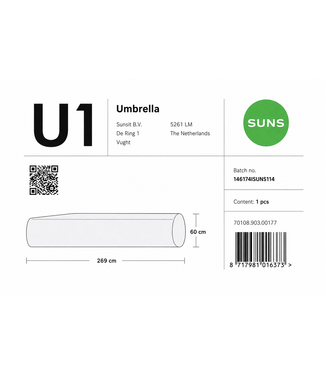 SUNS Cover U1 - Parasolhoes 4x3m