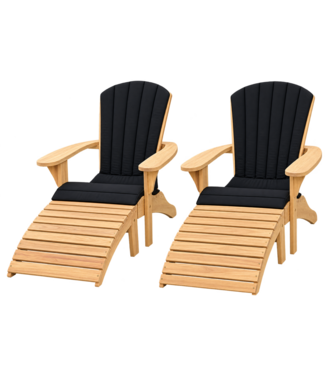 Traditional Teak Cushion Sienna beachchair - deauve black