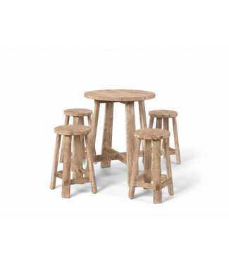 Gommaire Organic Living Bartable Alex + 4x barstool Alex | Showmodel