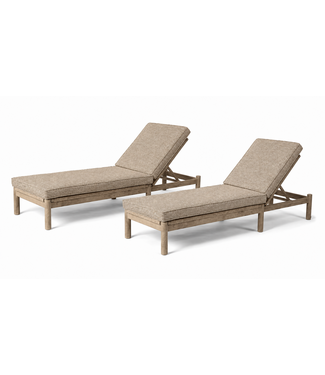 Gommaire Organic Living 2x Mieke Sunlounger + ligkussen | Showmodel