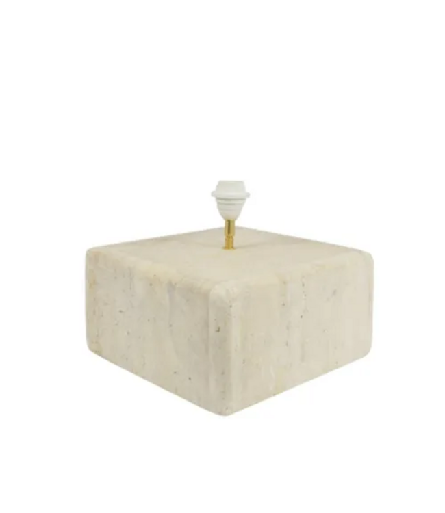 Initials by Haans | Table Lamp Base Herra Travertin Square