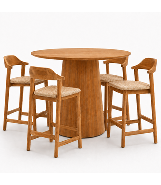 SUNS SUNS Barset bartafel Sorolo + 4x barkruk Pemba | Showmodel