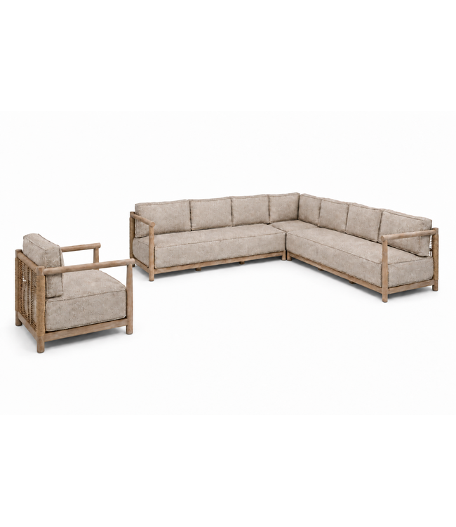 Gommaire Mieke sofa L-Shape + 1-seater | KTEXTOUT BLU02