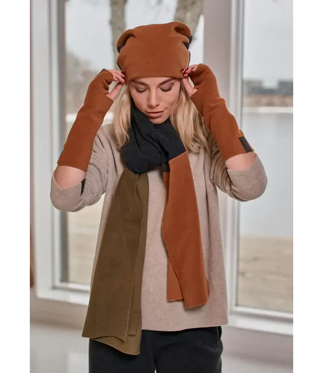 Henriette Steffensen | Fleece polswarmers 6022 - Rust Wristwarmers